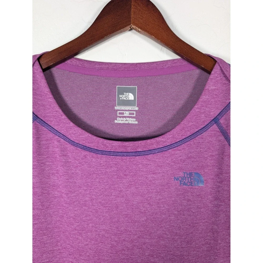 The North Face Shirt Womens Large Purple FlashDry Short Sleeve Athletic Running‎ - Picture 3 of 11